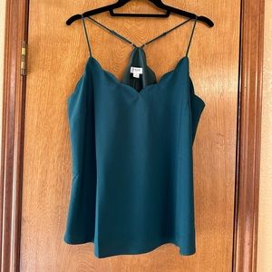J Crew Scalloped Cami Emerald Green Size 12